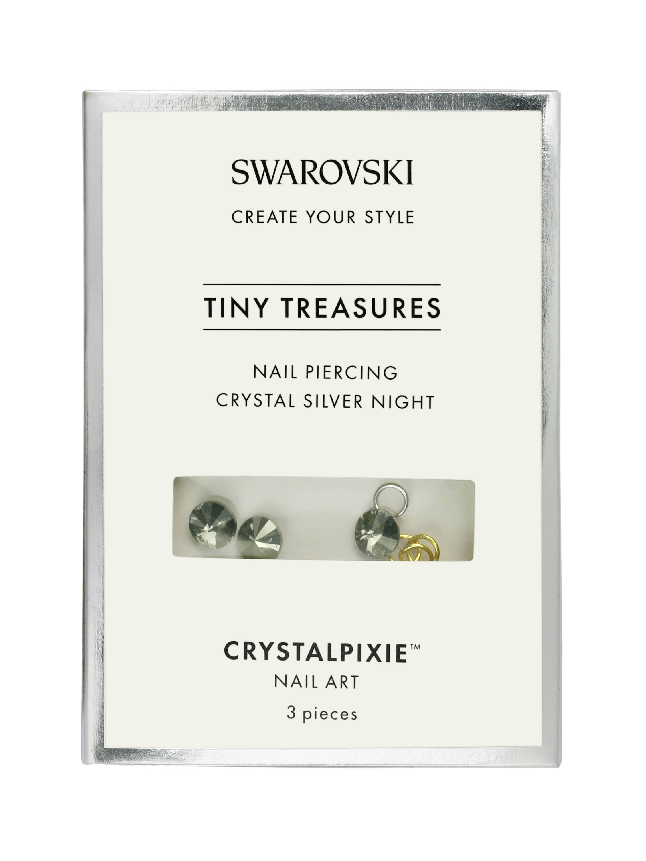 Swarovski Tiny Treasures - Nail Piercing Crystal Silver Night (Professional Only)